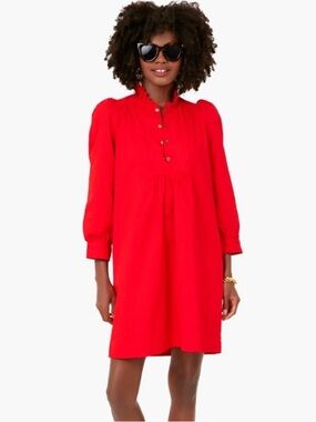 Tuckernuck Pomander Place Claiborne Red Long Sleeve Mini Dress